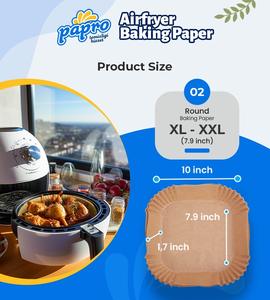 50Pcs Food Grade Raw Wood Pulp Heat-Resistant Non-Stick Parchment Paper <b>Liners</b> <b>Air</b> <b>Fryer</b> Disposable Paper <b>Liner</b> Square - Product Image 4