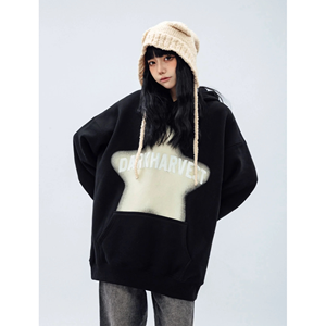 Femmes à la mode Y2K Streetwear surdimensionné goutte épaule Chenille broderie à capuche hiver automne chaud confortable avant dos à capuche - Product Image 4