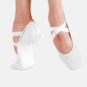 Zapatos de ballet suaves de cuero genuino para mujeres y niñas Zapatillas de baile de lona elástica - Product Image 6