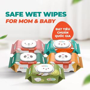 Vietnam Kinkin 100 lingettes nettoyantes pour bébés, produits d'hygiène écologiques, lingettes humides non tissées - Product Image 2