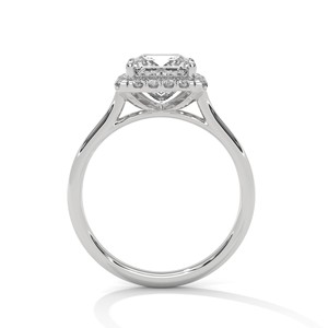 2.0ct Princess Cut CZ Halo <b>Solitaire</b> <b>Ring</b> 925 Sterling <b>Silver</b> Engagement Band - Product Image 5