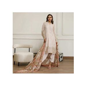 Nouvelle robe chemise brodée en soie et rayonne pour femmes manches longues pakistanaise Shalwar Kameez pour les fêtes et les mariages Style indien - Product Image 5