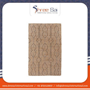 Tapis de jute écologique fait à la main grande taille personnalisé tapis à bas prix ensembles de tapis de coton brodé fabricant indien usine pour - Product Image 6