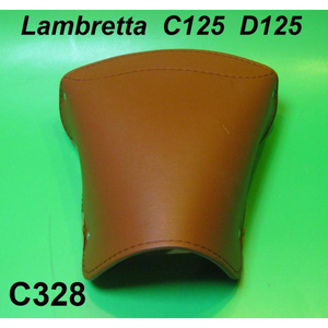 Brown <b>rear</b> <b>seat</b> <b>cover</b> - Square type - Lambretta C125 + D125 (Vers. 1) - Product Image 1