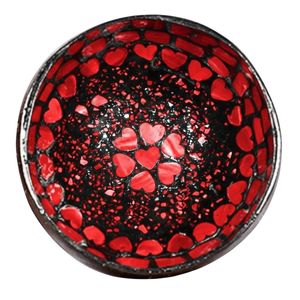 Bol en noix de coco poli fait main en nacre, motif cœur de la Saint-Valentin, vente chaude 2026, en gros - Product Image 1