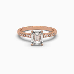 Bague solitaire élégante en diamant taille émeraude 1,00 ct, couleur F, clarté VS, diamant de laboratoire en or 14 carats, pour cadeau de mariage ou d'anniversaire - Product Image 2