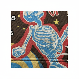 Sweat à capuche vintage streetwear pour homme, imprimé en relief, motif squelette personnalisé, polaire hiver épais - Product Image 5