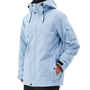 Chaqueta de esquí impermeable de diseño personalizado para hombre OEM con opciones de impresión y etiquetado de logotipo de material transpirable - Product Image 1