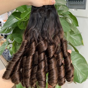 BOUCLES D'OEUFS BOUNCY VIERGE REMY DOUBLE TIRÉ 3 PAQUETS FERMETURE/FRONTAL PRIX DE GROS EXTENSIONS DE CHEVEUX HUMAINS VIETNAMIENS - Product Image 3