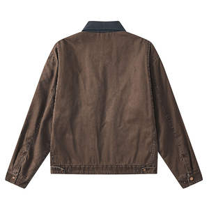 แจ็กเก็ตทำงานสำหรับผู้ชายผ้าแคนวาสแบบ100% มีฮู้ดคอตั้งสำหรับฤดูหนาว - Product Image 5