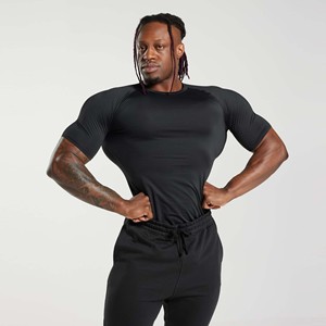 T-shirt de sport pour homme, compression, anti-rides, écologique, séchage rapide, respirant, entraînement en salle de sport, décontracté, fitness, imprimé léger, vêtements de sport - Product Image 4