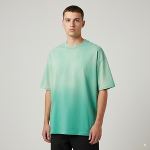 Invierno nuevo 400g pesado doble hilo hombres camiseta Terry algodón polar suelto cuello redondo manga corta lavado ácido impreso camiseta - Product Image 2