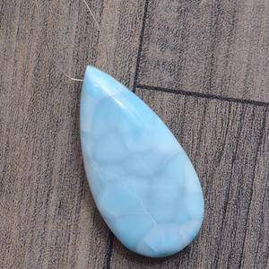 Larimar Raro de 22x45mm, Corte Pera, Briolette Liso, Cuentas Sueltas de Larimar Natural, Gema Semipreciosa para Joyería - Product Image 2