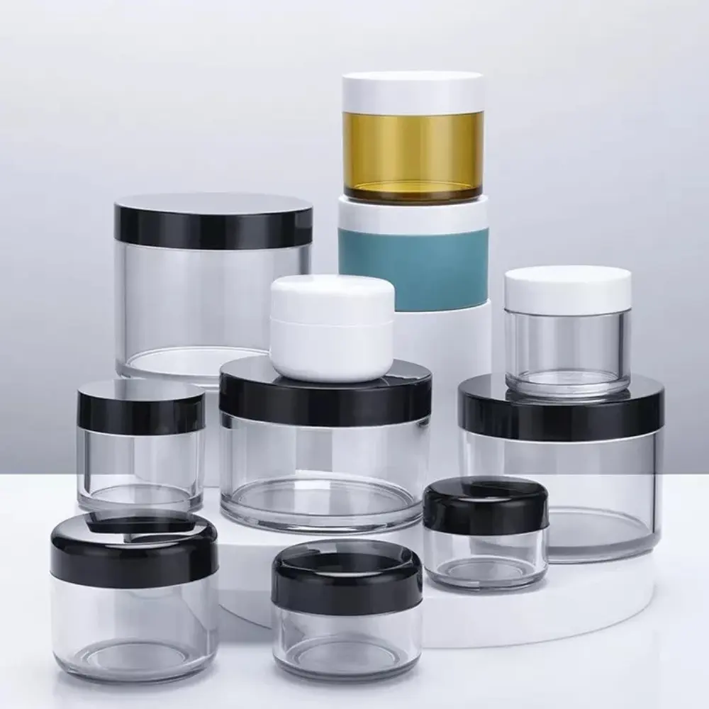 Wholesale Best-selling PET Plastic Cosmetic Jars Packing, Matte/plating Plastic Jars Wide-Mouth Refillable Storage From Vietnam