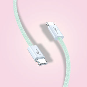 60W USB Tipo C a Tipo C 2M Verde de carga rápida 6A 60W 3A Cobre puro y aleación de aluminio 2M Cable - Product Image 2