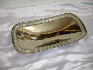 Plat de service ovale de qualité supérieure en nickel plaqué brillant avec bordure en perles, style moderne, plateau de haute qualité avec bordure en texture de perles - Product Image 3
