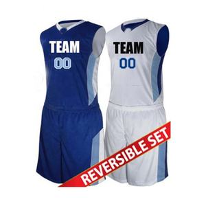 Short de basket-ball d'été personnalisé Vêtements de sport sublimés imprimés réversibles et sans manches pour jeunes uniformes de basket-ball - Product Image 1
