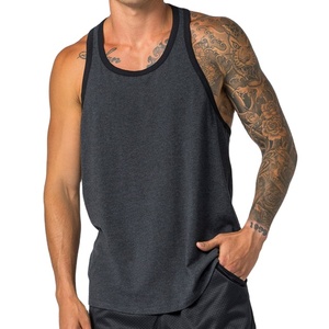 Camiseta sin mangas vintage de algodón y elastano de 200 g/m² de ajuste holgado, estilo deportivo, lisa, con recortes, de secado rápido, para entrenamiento muscular. - Product Image 4