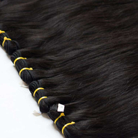 Extensiones de Cabello Humano Liso Natural Súper Doble Trama, Destacadas, Cabello Virgen Vietnamita Negro Natural, ¡Gran Venta!