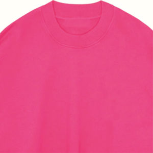 Cálido y acogedor Loose Fit 77% algodón 23% poliéster reciclado Fleece Jet Black Crewneck Sport Sudadera - Product Image 5