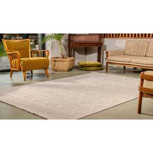 Bravvo BR009 Alfombra tejida sin polvo de área grande Beige Poliéster Hecho a máquina Rectángulo abstracto para dormitorio/sala de estar para 1 pieza - Product Image 4