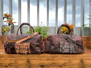 Grand sac polochon en cuir de buffle, usiné à la main et pleine fleur, sac de voyage en cuir véritable pour unisexe - Product Image 5