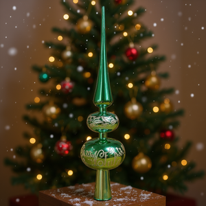 Décor de sommet de sapin de Noël vert PD273VB de 40 cm pour boule de Père Noël et ornements de sapin pour décorations de Noël festives - Product Image 3
