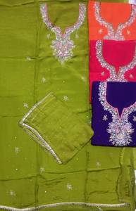 Costumes brodés à la main non cousus de créateur moderne pour femmes Fêtes de style traditionnel indien tendance - Product Image 3