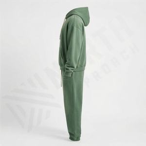 Top Sell Custom Logo Zip Up Hoodie Sweat Track Baggy Pant Acid Washed Set Full Dtg Print 3D Embroidery <b>Patch</b> Athletic Gym Suit - Product Image 3