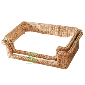 Cama rústica para mascotas con colchón, cama para mascotas de algas marinas naturales, casa tejida para gatos, hecha a mano y OEM en Vietnam - Product Image 2