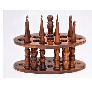 Soporte de ganchos de ganchillo de madera en diseños variados Nuevo diseño cuadrado Oval Hexagonal Ganchos de ganchillo Organizador de manualidades Almacenamiento de costura - Product Image 5