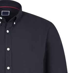 เสื้อเชิ้ตผ้าคอตตอนสีดำสไตล์ลำลองแบบถักธรรมดาคอเสื้อมีกระดุมผ้าปอปลินระบายอากาศลายดอกไม้สำหรับใส่ได้ในฤดูร้อนปรับแต่ง100% - Product Image 4