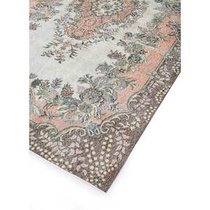 พรมขนสัตว์ถักมือสไตล์วินเทจ สีเบจ-น้ำตาล ลายเหรียญสี่เหลี่ยมผืนผ้า สำหรับตกแต่งบ้าน ห้องนั่งเล่น รุ่น Pae-3288 ผลิตด้วยเทคนิคการทำมือ - Product Image 2