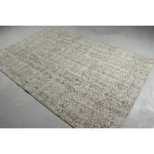 5,9x9,2 ft Turkish Large Rug, <b>Brown</b> White Vintage Bordered <b>Wool</b> Rug - Product Image 2