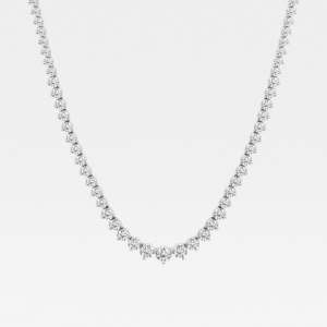 18K Gold Tennis Necklace with Round Cut Moissanite Diamond Elegant Diamond Necklaces - Product Image 1