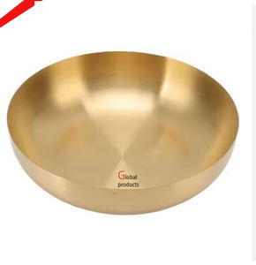 Bol de service en acier inoxydable en métal de forme ronde finition dorée d'excellente qualité pour restaurant et bar d'hôtel - Product Image 1