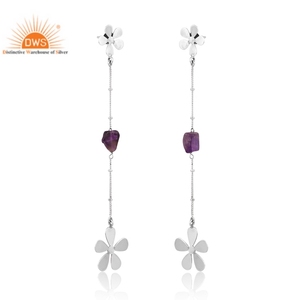 La mejor calidad fina plata esterlina doblete cromo diópsido cuarzo piedras preciosas pendientes colgantes fabricante de joyería personalizada - Product Image 2