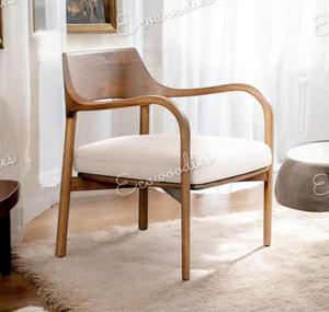 Chaise de salle à manger contemporaine en bambou pour hôtels et restaurants Fauteuil de jardin d'occasion intérieur et extérieur avec bras pour cour - Product Image 1