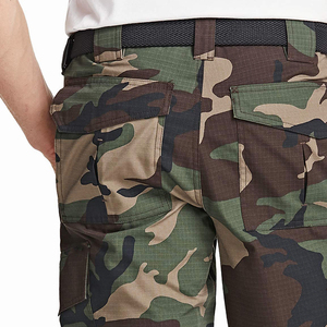 กางเกงขาสั้นคาร์โก้ผู้ชายแบบผูกเชือก ผ้าฝ้าย 100% หลายกระเป๋า ความยาวระดับเข่า สวมใส่สบายๆ สำหรับออกกำลังกาย - Product Image 6