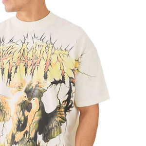 2024 ใหม่มาถึงขายส่งที่กําหนดเองการพิมพ์โลโก้ผู้ชายเสื้อยืดธรรมดา/แฟชั่นสวมใส่สไตล์ผู้ชาย PLUS ขนาดพิมพ์เสื้อ T - Product Image 6