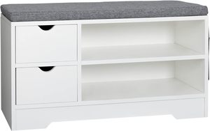 Zapatero con cojín al por mayor, 2 cajones, estante de almacenamiento para entrada, Zapatero de entrada con 2 cajones, Zapatero de almacenamiento - Product Image 2