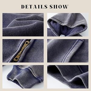 Sudaderas con capucha informales de invierno para hombre, ropa de moda de Color sólido, ajuste Regular, forro polar de algodón 100%, transpirable, ecológico - Product Image 4