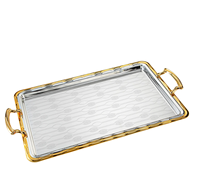 Haute qualité Antique argent décoratif maison plateau de service meilleure qualité nouveau design en relief aluminium métal artisanat plateau