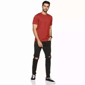 T-shirt en maille respirante, logo personnalisé, vente en gros, t-shirts de haute qualité 100% coton pour hommes - Product Image 3