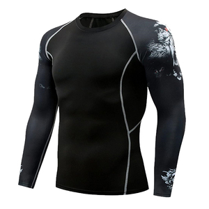 เสื้อรัดรูป MMA rashguard 2025แขนยาวหรือสั้นออกกำลังกาย Jitsu BJJ sublimated UV - Product Image 3