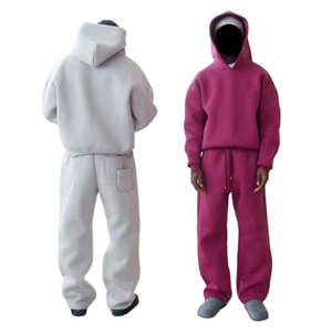 Sudadera con Capucha y Pantalones Deportivos para Hombre al por Mayor, 100% Algodón, 500GSM, Gruesos, Talla Grande, Impresión Digital Personalizada y Técnica - Product Image 1