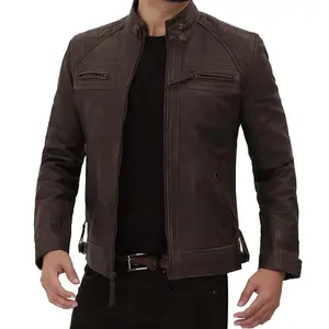 Haute qualité hommes vêtements meilleure qualité matérielle fait à la main produit portable hommes portent des vestes en cuir respirant - Product Image 6