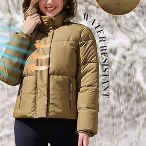 Veste matelassée pour femme avec logo personnalisé, broderie, respirante, chaude, hiver, OEM, faible MOQ, vente en gros - Product Image 2