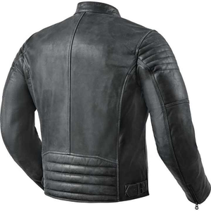 Blouson en cuir de moto unisexe personnalisable, élégant, pour la saison hivernale, de haute qualité, col montant, coupe ajustée, marque personnalisée OEM - Product Image 4