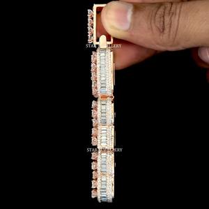 VVS VS Moissanite Iced Out Vertical Carta Colgante Plata Esterlina Hiphop Unisex - Product Image 4